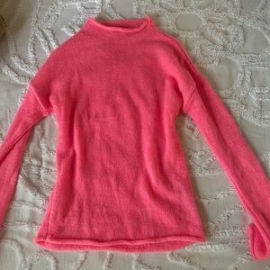 Zara hot pink turtle neck sweater size small